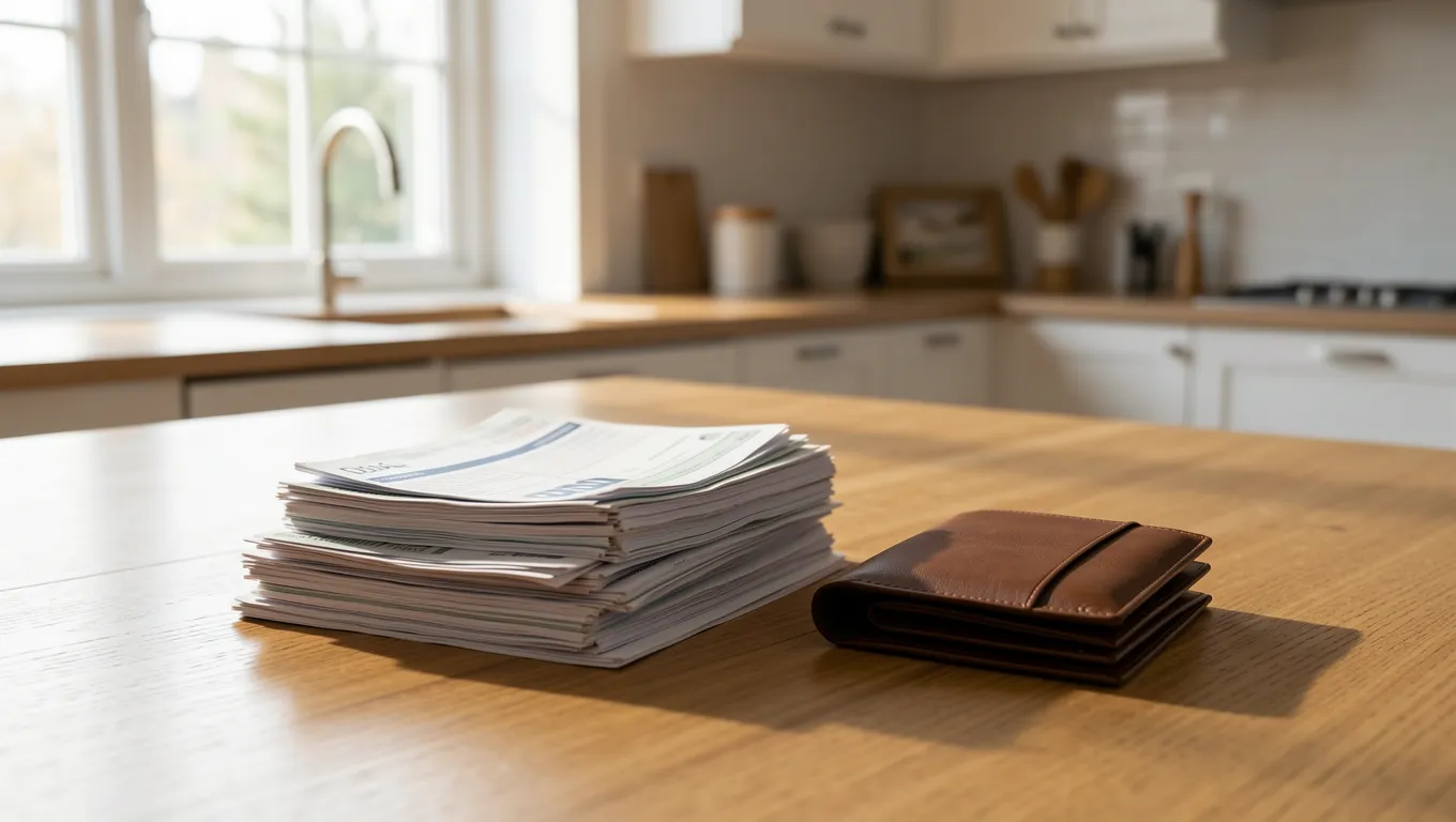Close up of a person reviewing a loan agreement document