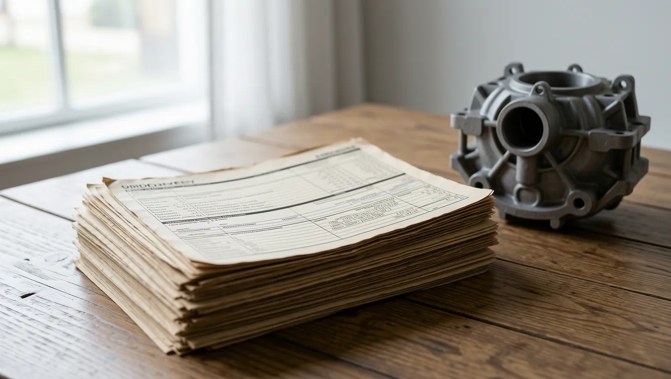 Smartphone and car repair bill on a wooden surface