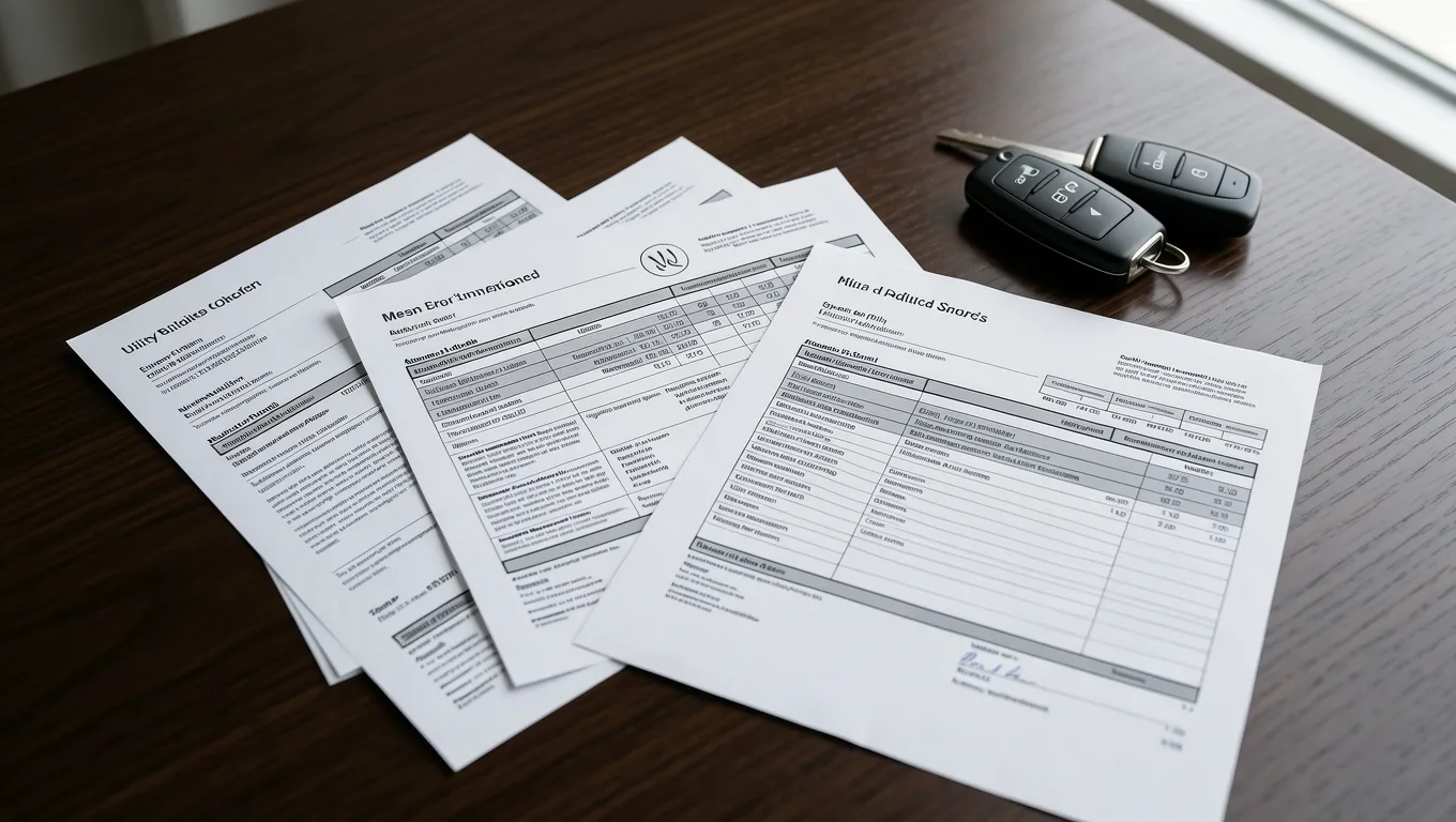 Unpaid utility bills and a calculator representing financial stress