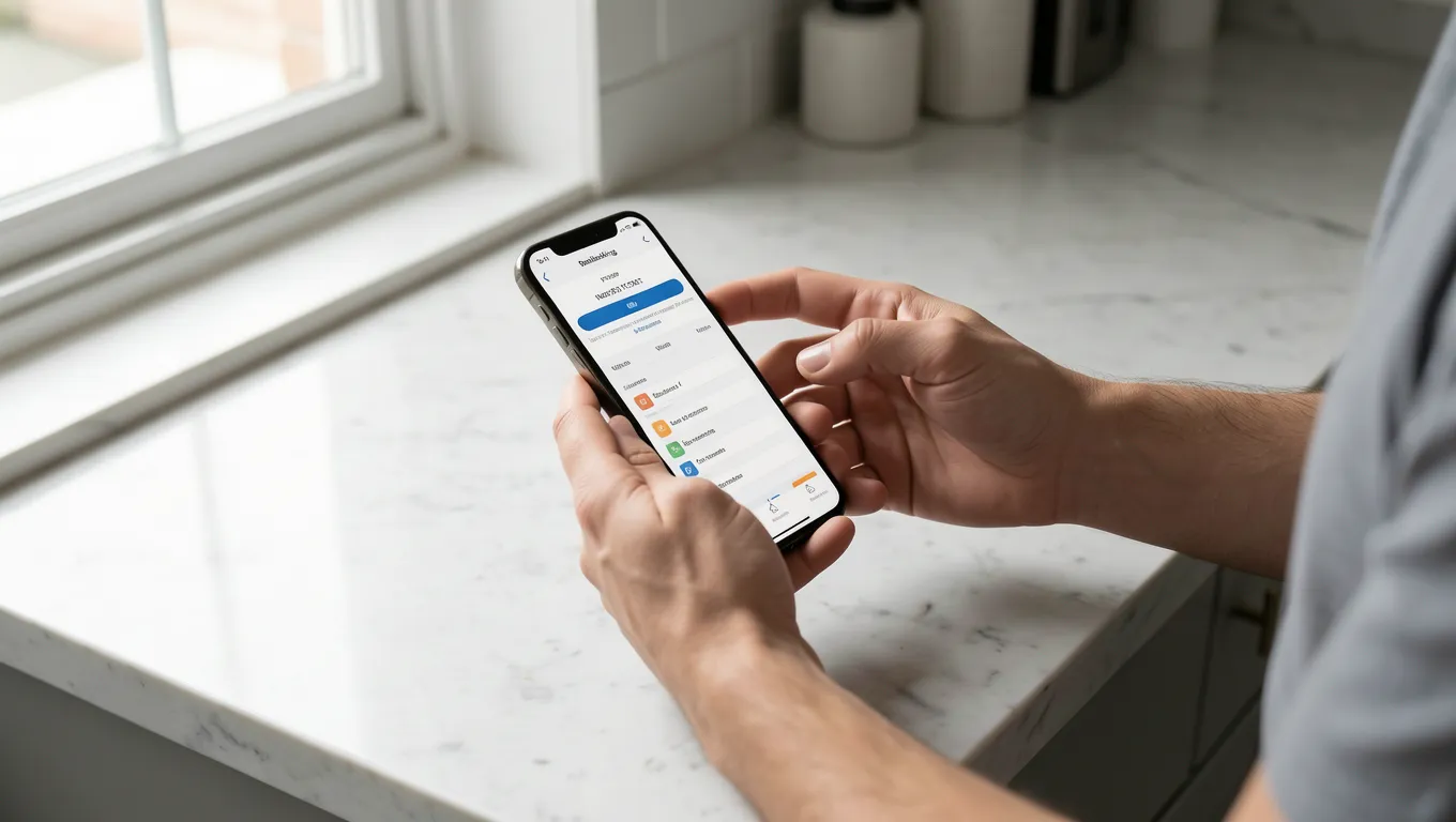Using a mobile banking app for financial management