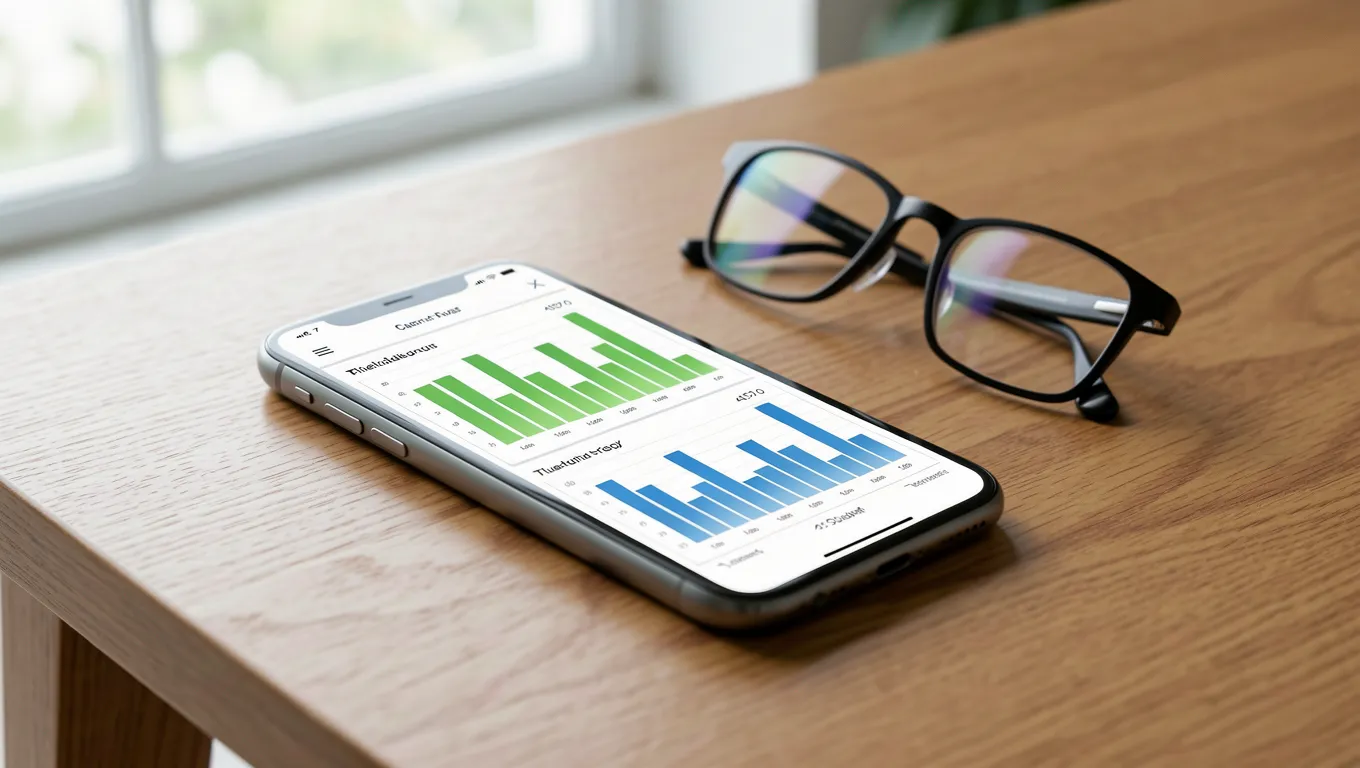 Smartphone showing a digital loan comparison interface in natural light