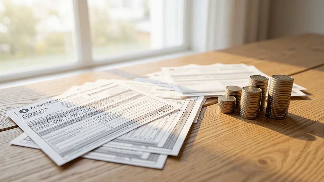 Unpaid utility bills and a medical invoice for cash advance for bills