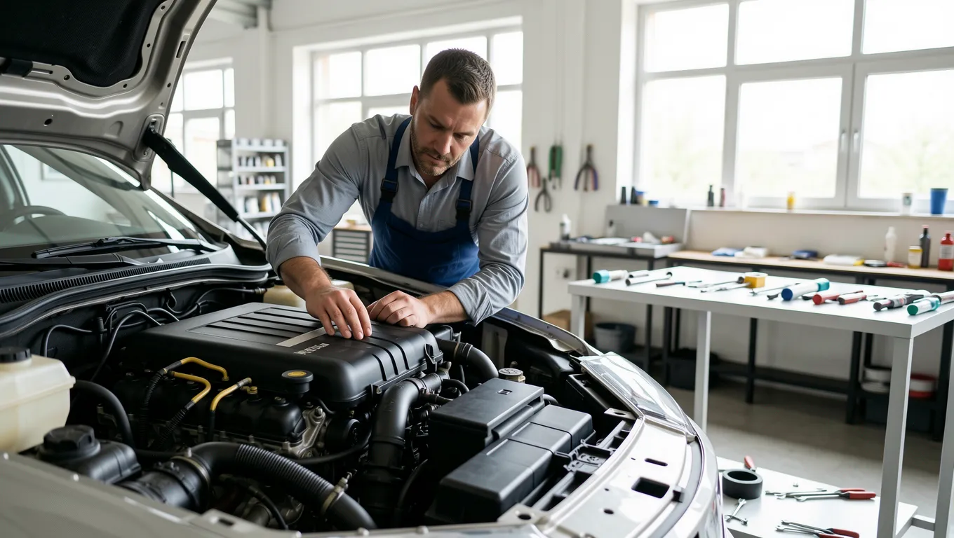 Mechanic performing repairs to secure emergency money for car repair