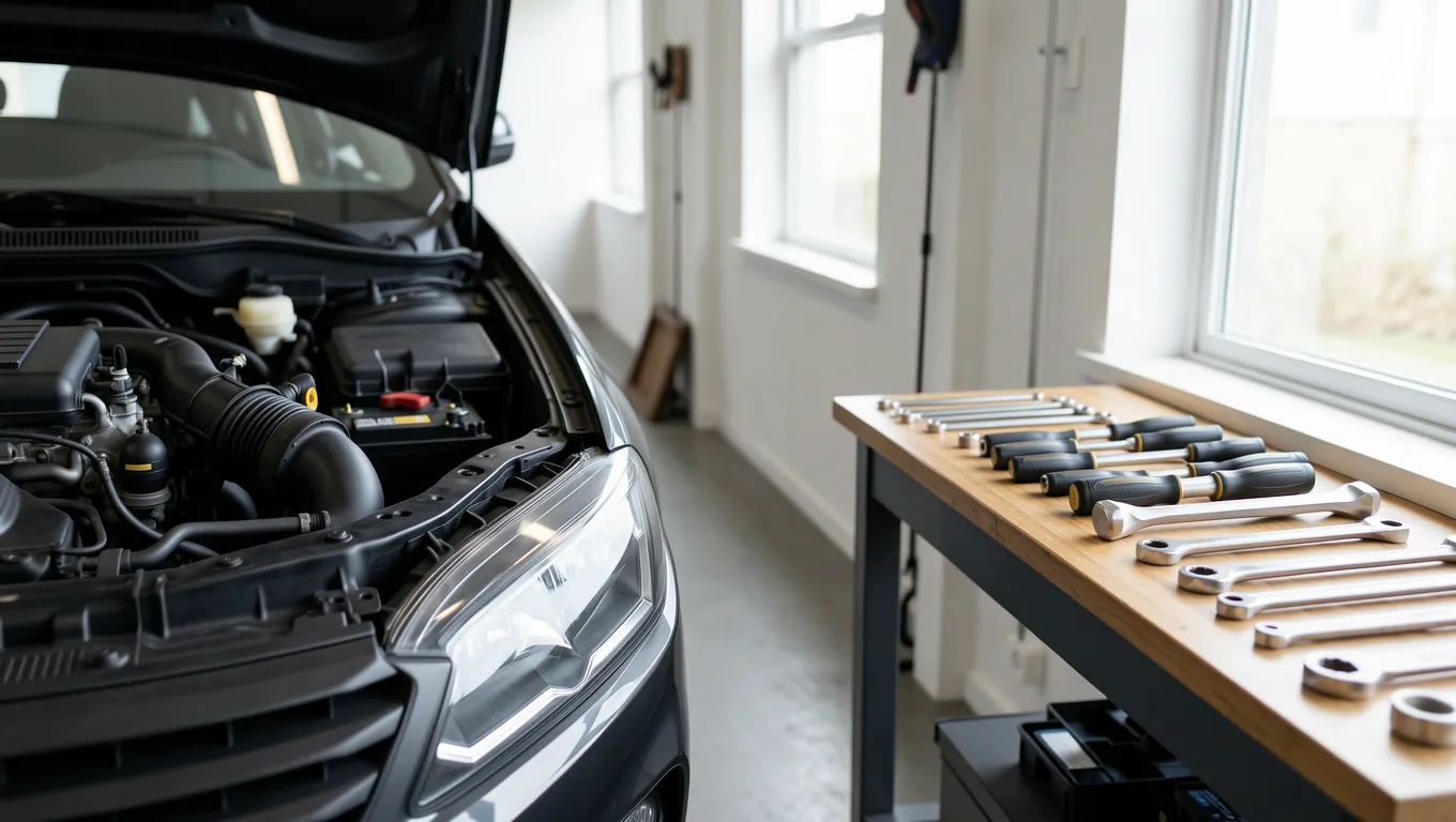 Mechanic working on a car engine representing emergency use loans for repairs
