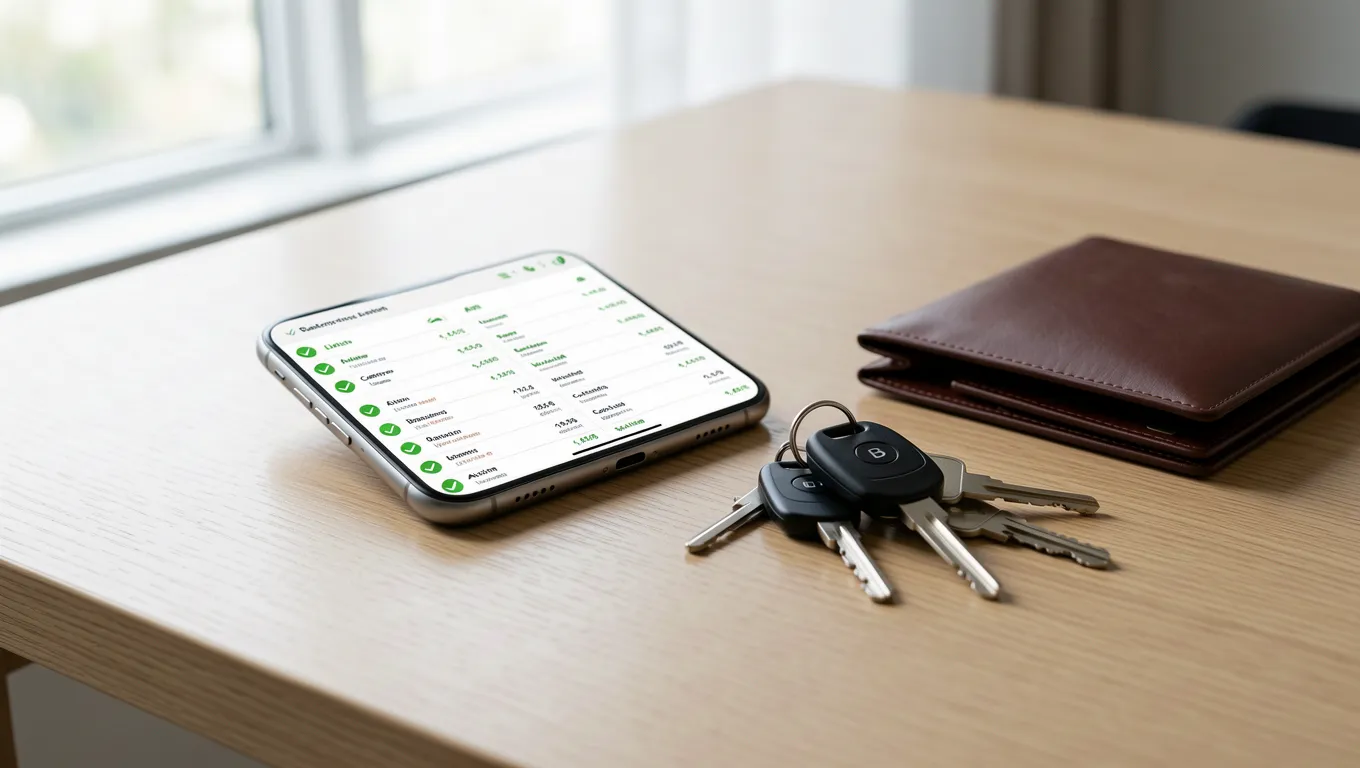 A smartphone displaying an instant approval loan confirmation screen on a desk.