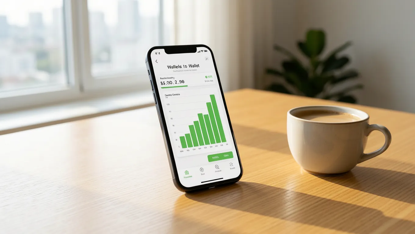 Smartphone displaying a successful bank transfer for an instant online cash advance.