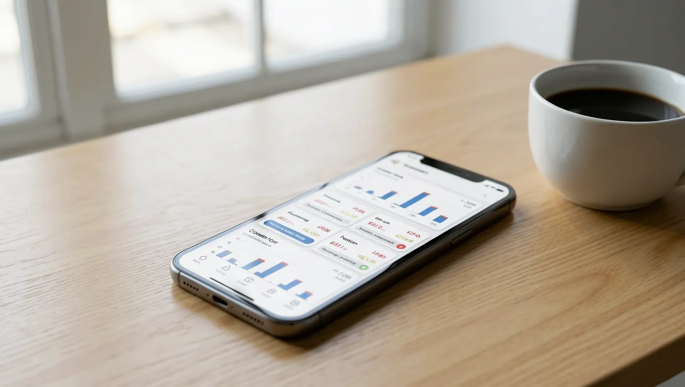 A smartphone displaying quick financial data for instant payday loans online