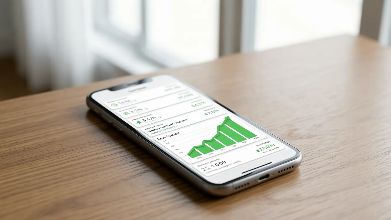 Smartphone showing a digital dashboard for finding legit payday loans online in 2026.