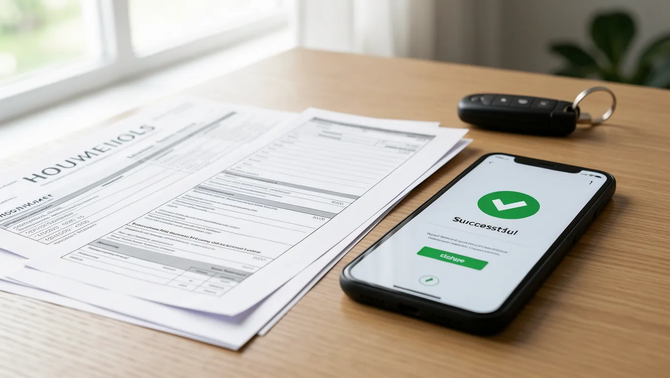 Smartphone displaying financial matching results for a no credit check cash advance