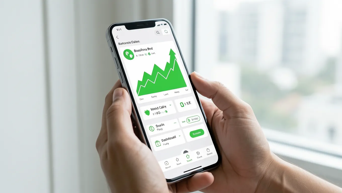 Using a smartphone for an instant cash advance no credit check transaction.