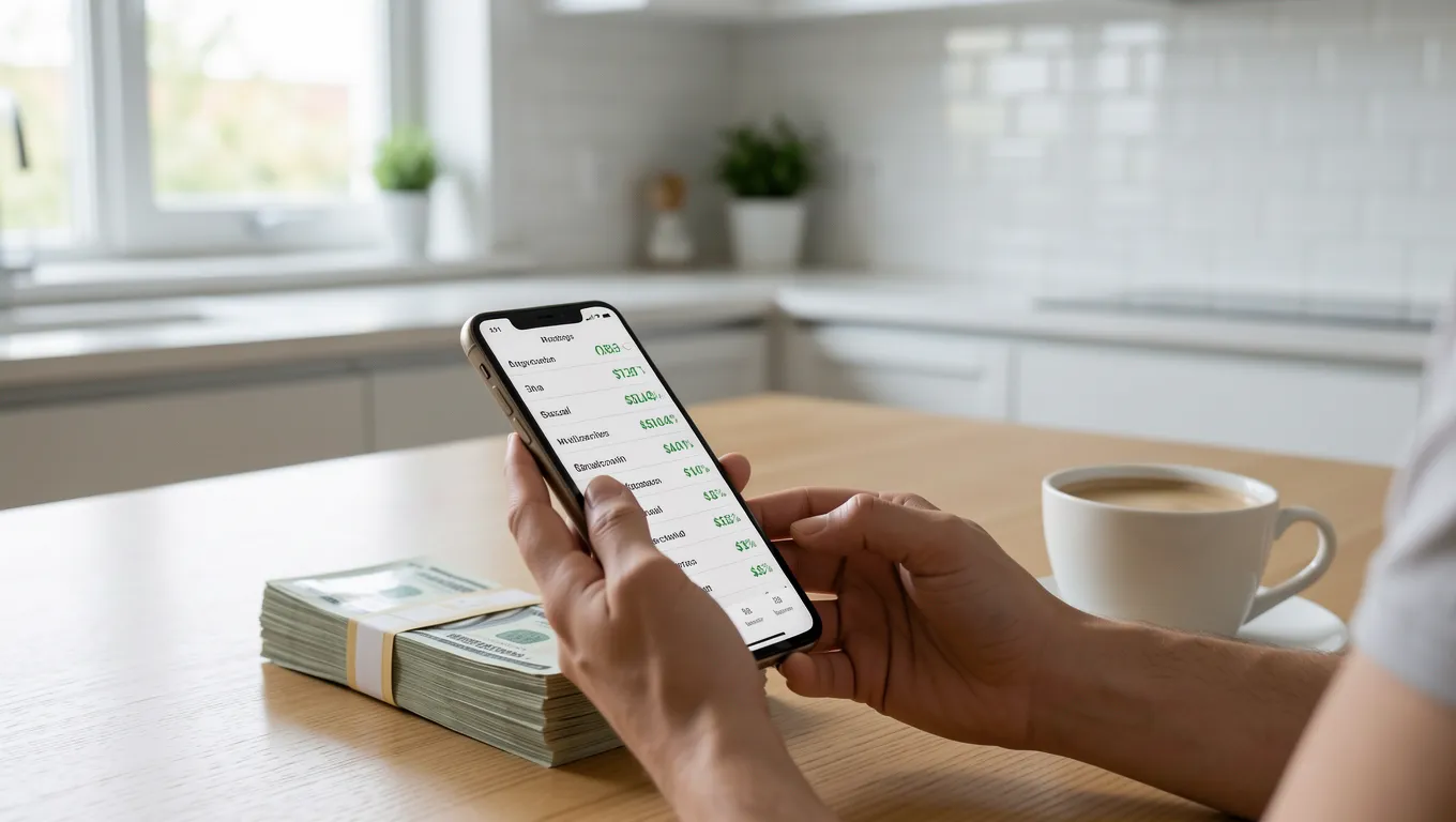 Smartphone displaying a rising credit score graph for payday loans for bad credit.